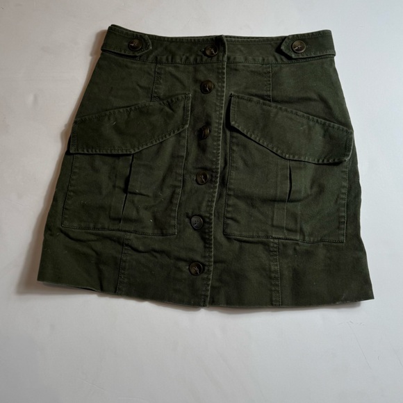 Rachel Roy Olive Green Button Front Utility Mini Skirt - Size 4 - Picture 5 of 5
